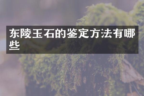 东陵玉石的鉴定方法有哪些