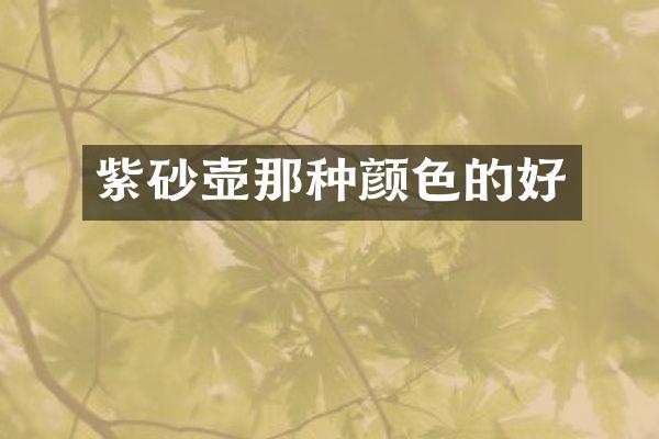 紫砂壶那种颜色的好