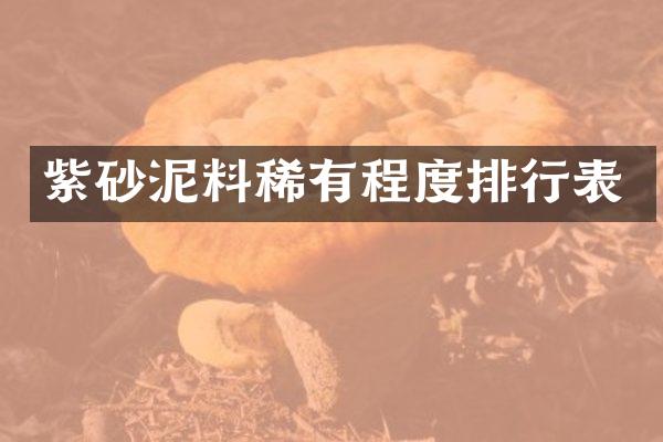 紫砂泥料稀有程度排行表