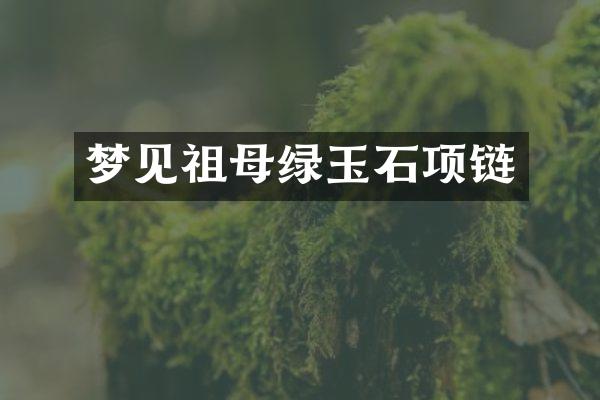 梦见祖母绿玉石项链