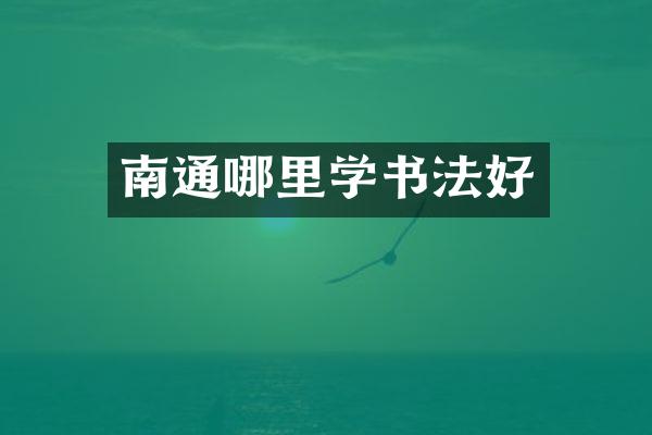 南通哪里学书法好