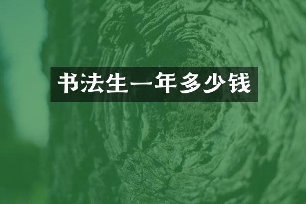 书法生一年多少钱