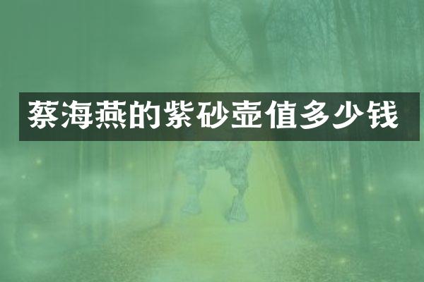 蔡海燕的紫砂壶值多少钱