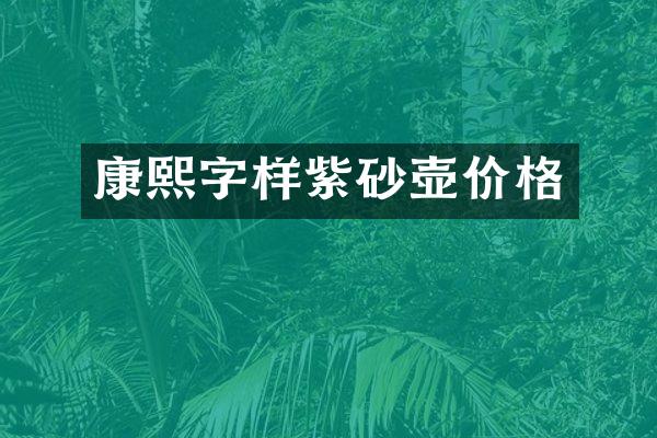 康熙字样紫砂壶价格