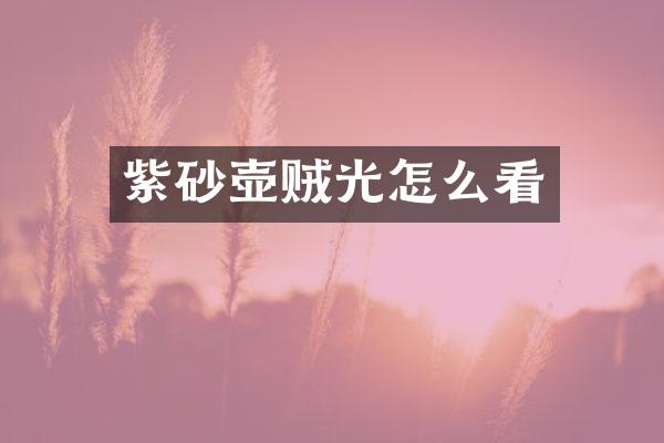 紫砂壶贼光怎么看