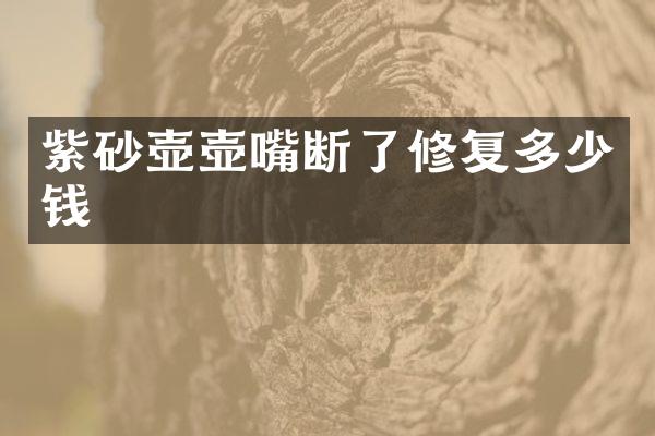 紫砂壶壶嘴断了修复多少钱