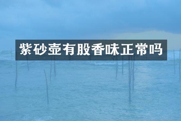 紫砂壶有股香味正常吗