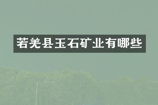 若羌县玉石矿业有哪些