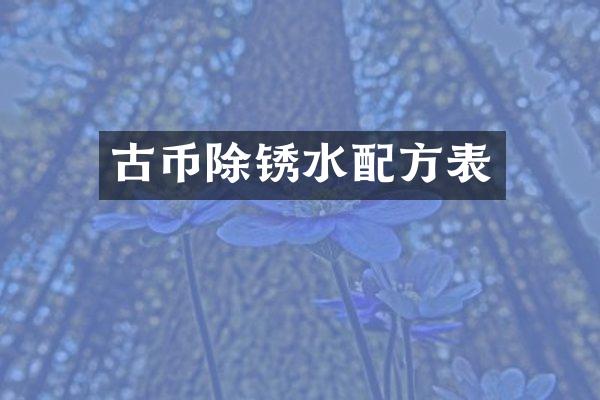 古币除锈水表