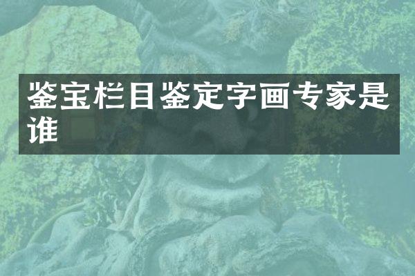 鉴宝栏目鉴定字画专家是谁