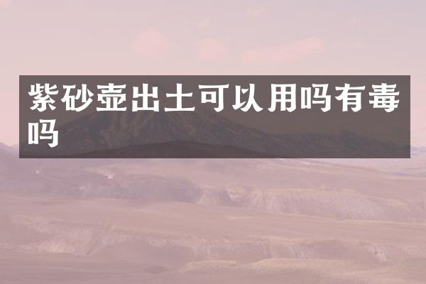 紫砂壶出土可以用吗有毒吗