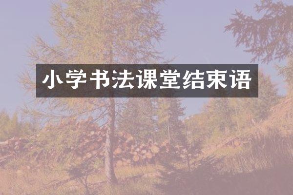 小学书法课堂结束语