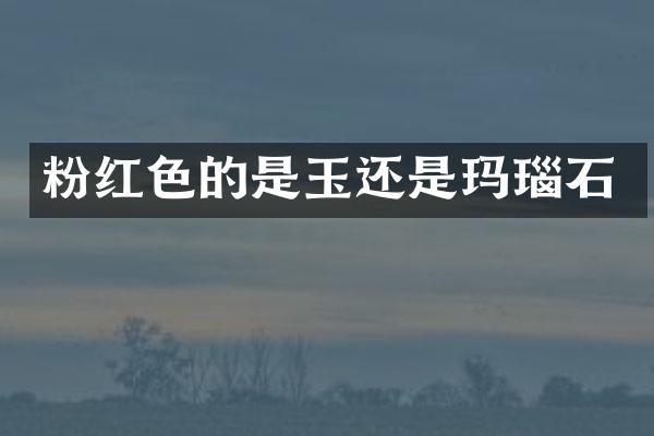 粉红色的是玉还是玛瑙石