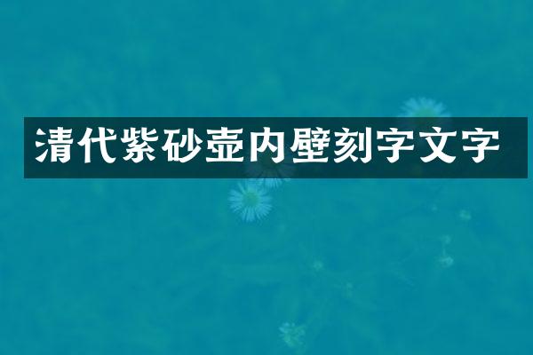 清代紫砂壶内壁刻字文字