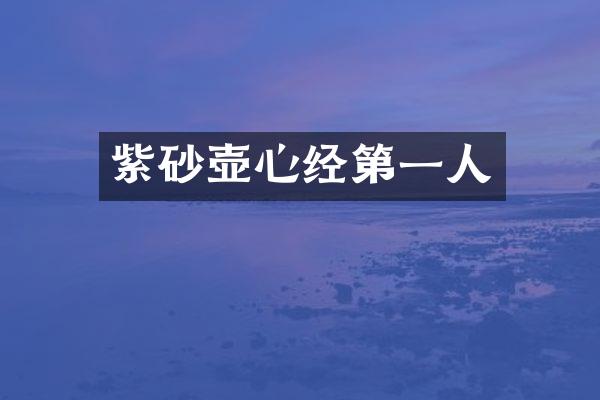 紫砂壶心经第一人