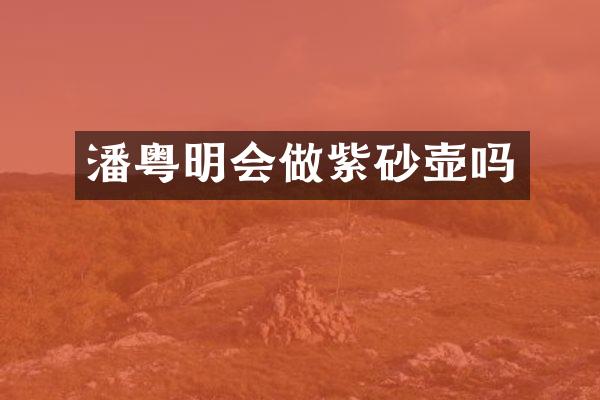 潘粤明会做紫砂壶吗