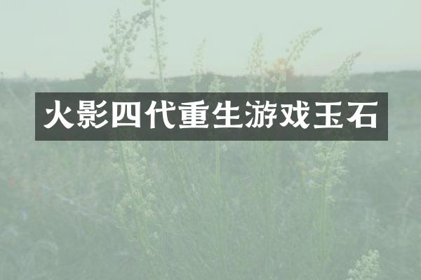 火影四代重生游戏玉石