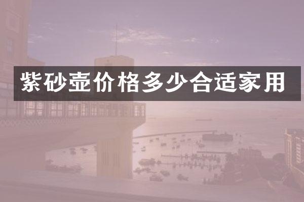 紫砂壶价格多少合适家用