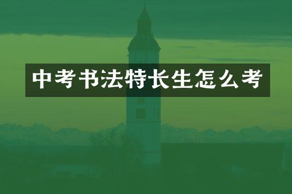 中考书法特长生怎么考