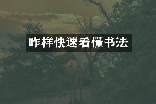 咋样快速看懂书法
