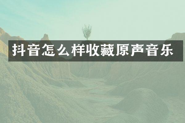 抖音怎么样收藏原声音乐