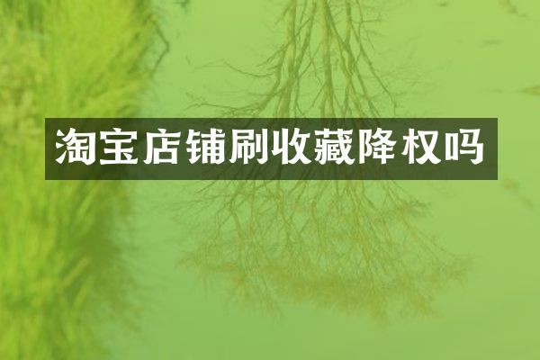 淘宝店铺刷收藏降权吗