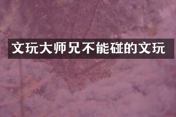 文玩大师兄不能碰的文玩