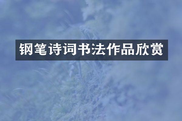 钢笔诗词书法作品欣赏