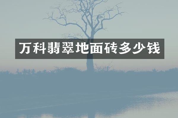 万科翡翠地面砖多少钱