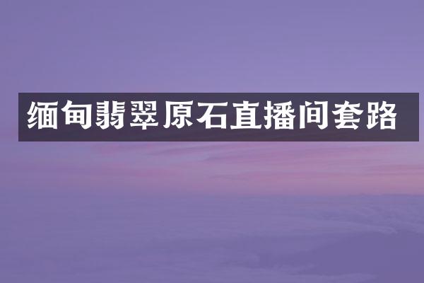 缅甸翡翠原石直播间套路