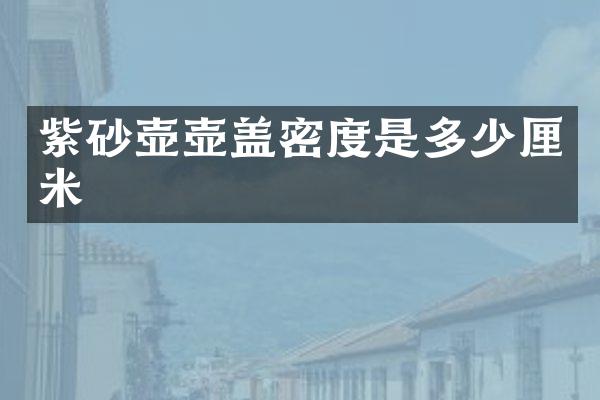 紫砂壶壶盖密度是多少厘米