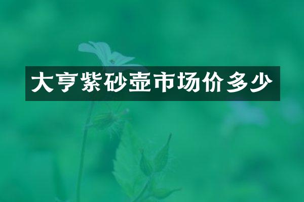 大亨紫砂壶市场价多少