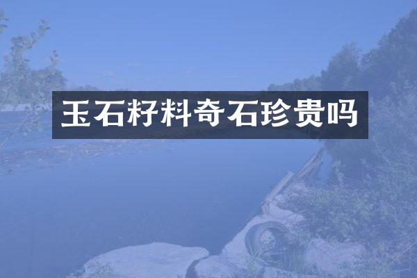 玉石籽料奇石珍贵吗