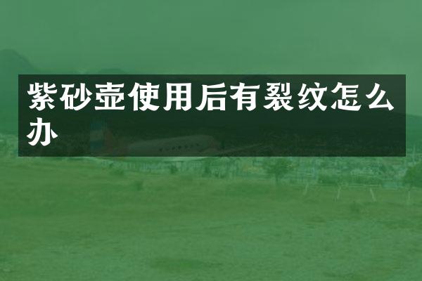 紫砂壶使用后有裂纹怎么办