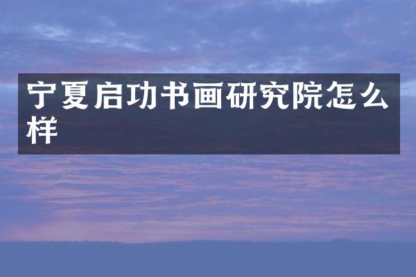 宁夏启功书画研究院怎么样