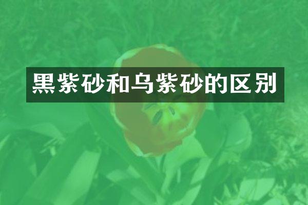 黑紫砂和乌紫砂的区别