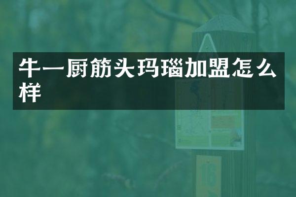 牛一厨筋头玛瑙加盟怎么样