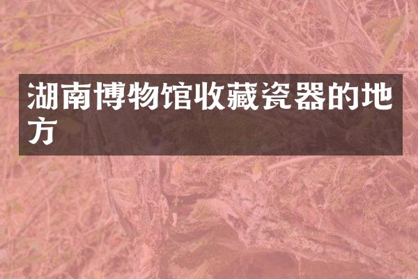 湖南博物馆收藏瓷器的地方