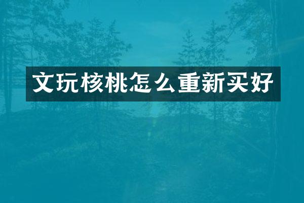 文玩核桃怎么重新买好