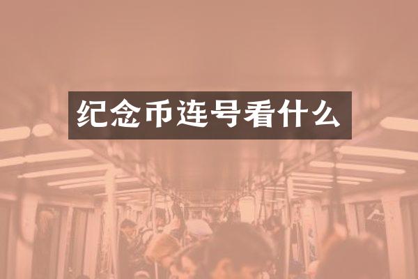 纪念币连号看什么