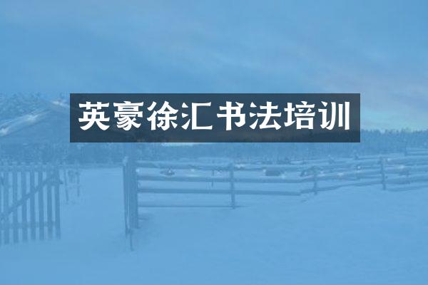 英豪徐汇书法培训