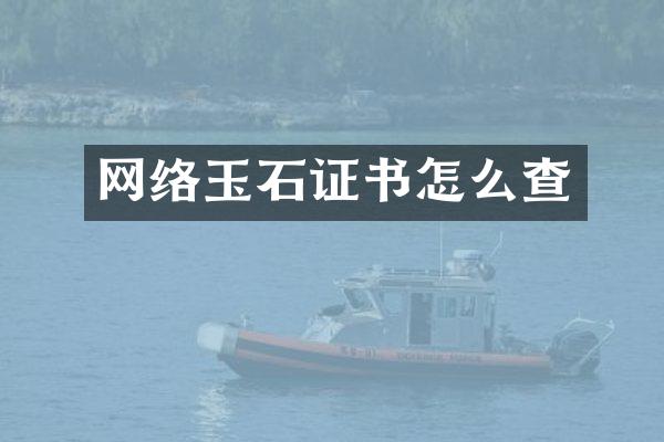 网络玉石证书怎么查