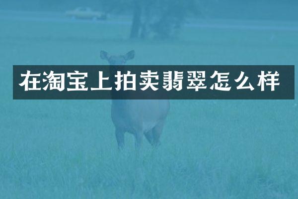 在淘宝上拍卖翡翠怎么样