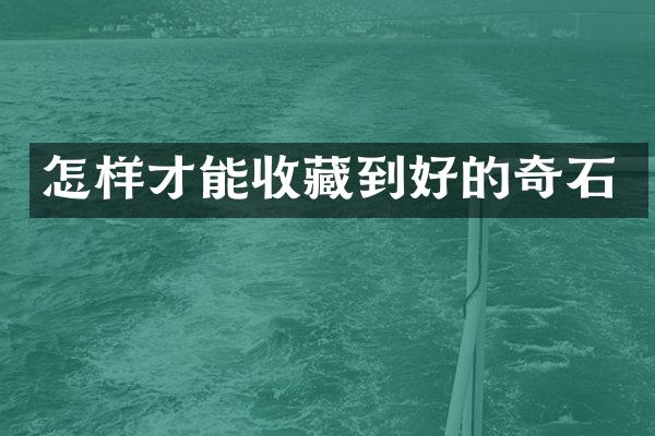 怎样才能收藏到好的奇石