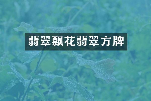 翡翠飘花翡翠方牌