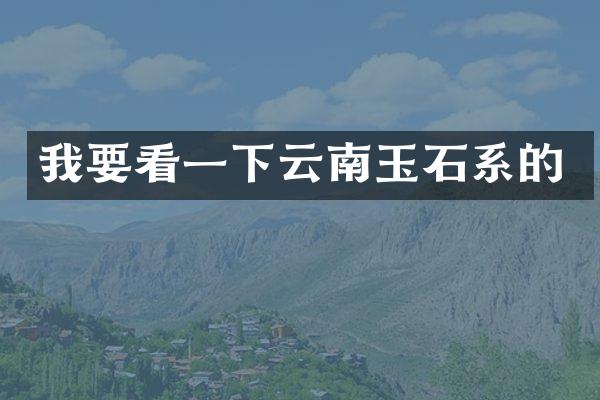 我要看一下云南玉石系的