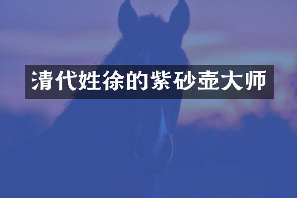 清代姓徐的紫砂壶大师