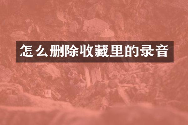 怎么删除收藏里的录音