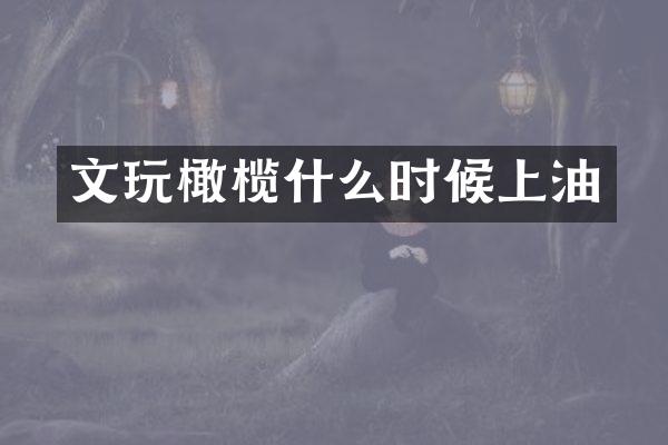文玩橄榄什么时候上油