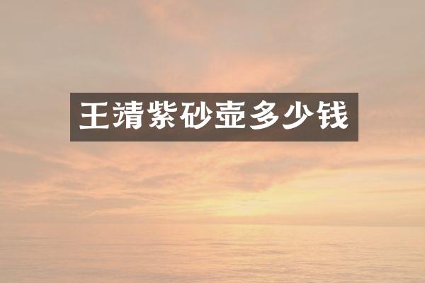 王靖紫砂壶多少钱